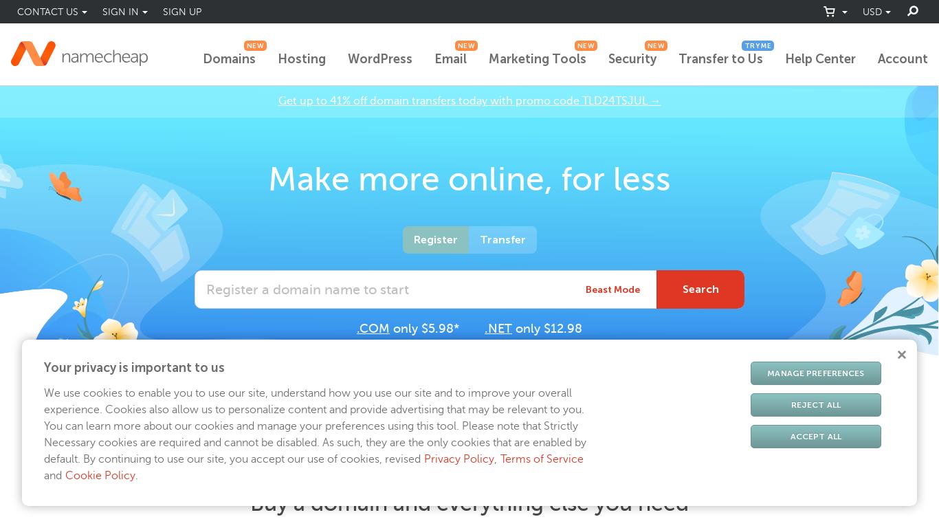 Namecheap offers affordable and comprehensive domain registration services for individuals and businesses. They guarantee superior customer service and support, and offer a variety of domain extensions and options. Customers can also buy and sell domains on their online marketplace. Namecheap advises customers to keep their domain names short and easy to understand, and to consider factors such as security and customer support when choosing a domain registrar. They offer guides to help customers choose the right domain name.